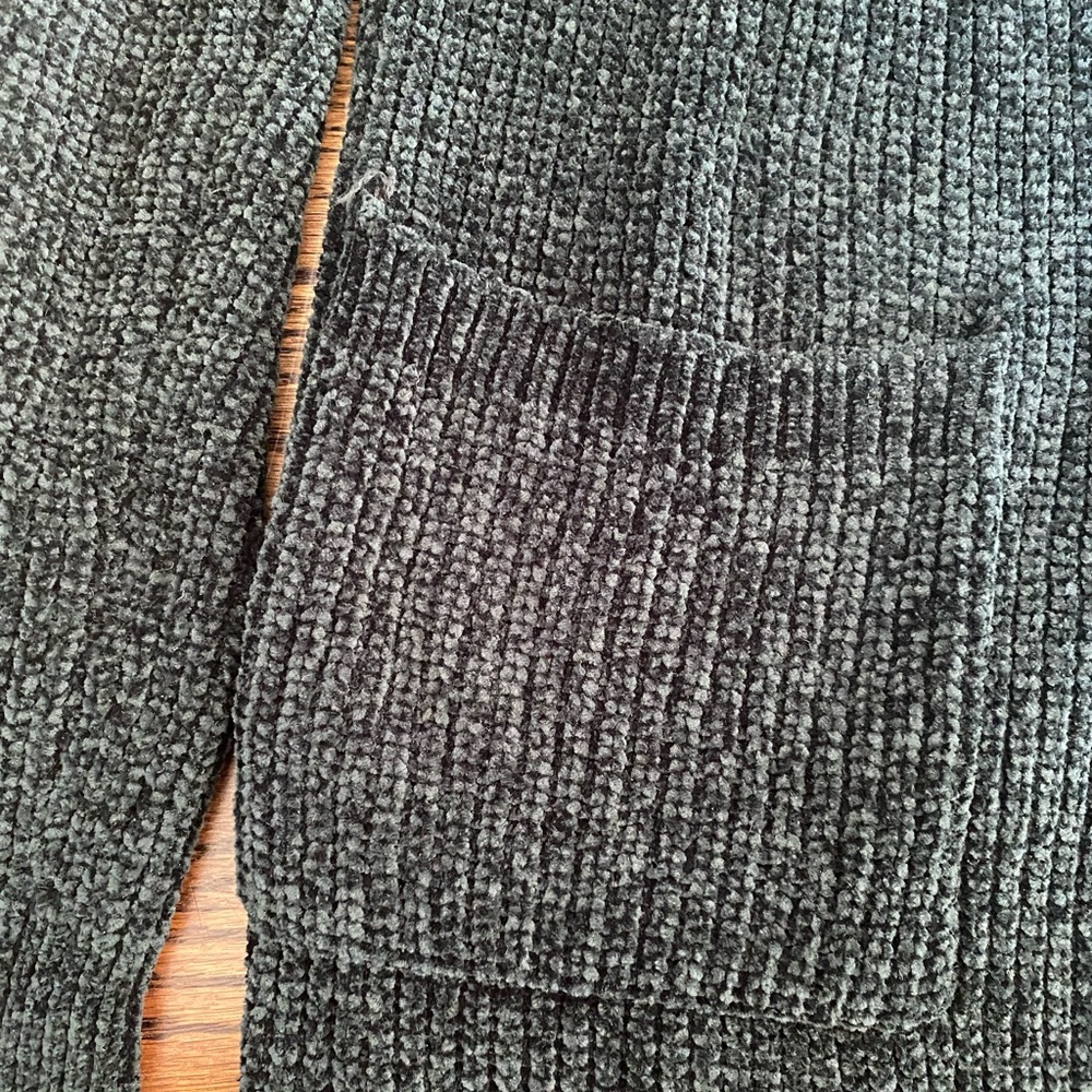 Matty M Women’s Cardigan Sweater Emerald Green Ribbed Chenille Top Open Front - Picture 3 of 3
